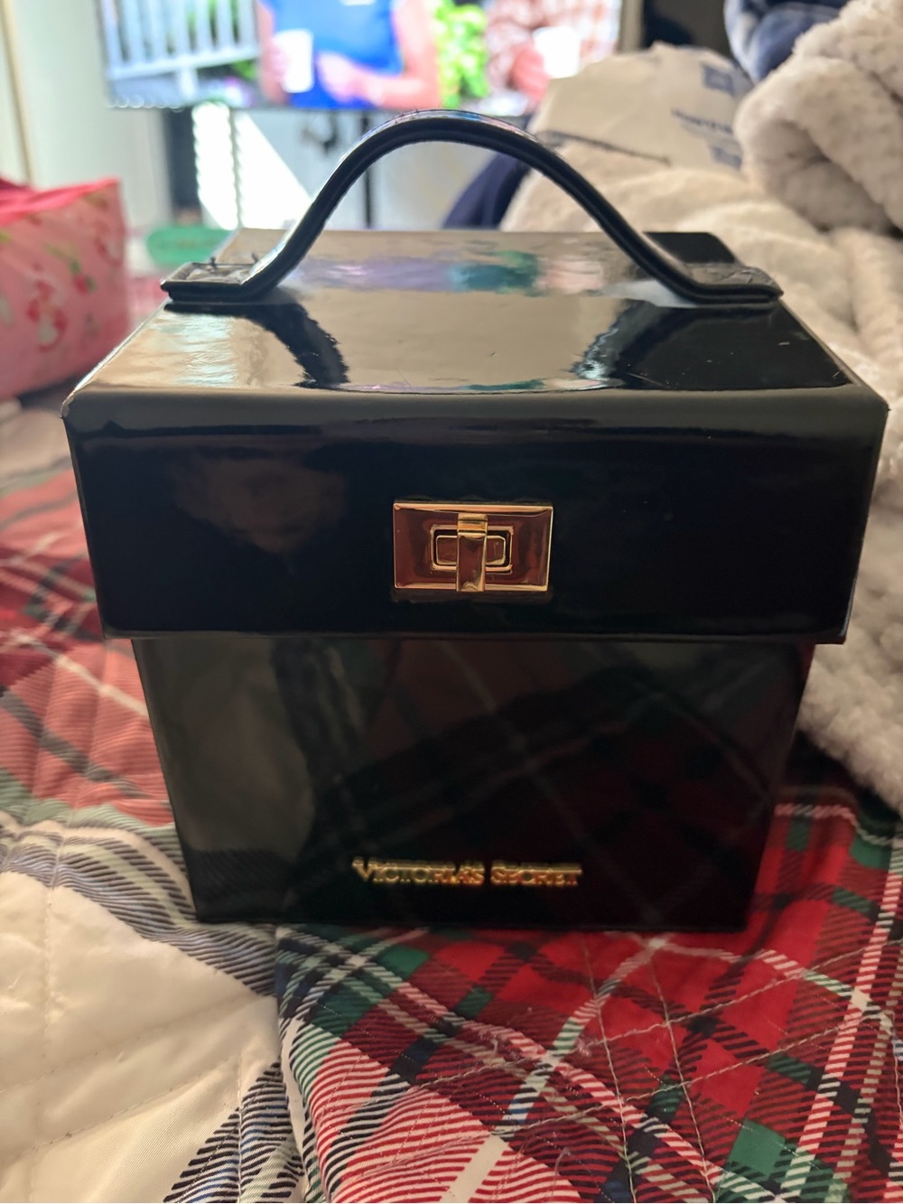 Victoria's Secret Black Patent Jewelry/Accessory Box(Read)